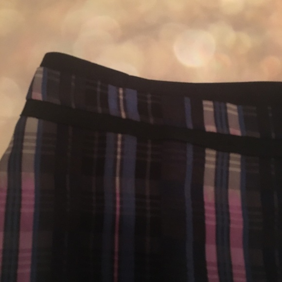 Banana Republic Plaid Pencil Skirt Purple Blue 6 - Picture 7 of 8